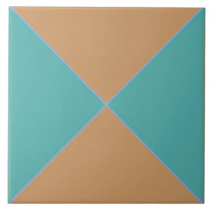 Marokkaanse tegel met een ruitvormig blauw en terr tegeltje