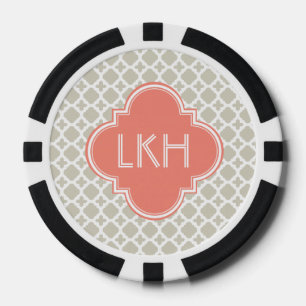 MAROKKAANSE TEGEL MONOGRAM POKER CHIPS