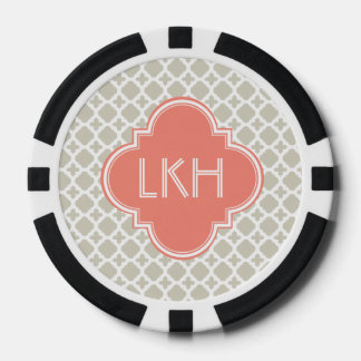 MAROKKAANSE TEGEL MONOGRAM POKER CHIPS