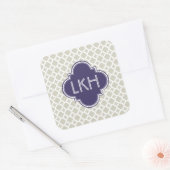 MAROKKAANSE TEGEL MONOGRAM VIERKANTE STICKER (Envelop)