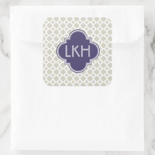 MAROKKAANSE TEGEL MONOGRAM VIERKANTE STICKER (Tas)