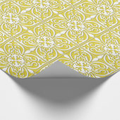 Marokkaanse tegel - mosterdgeel en wit cadeaupapier (Hoek)
