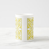 Marokkaanse tegel - mosterdgeel en wit porselein kop (Voorkant)