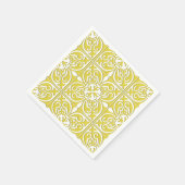 Marokkaanse tegel - mosterdgeel en wit servetten (Hoek)