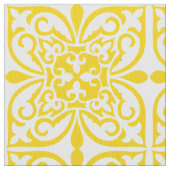 Marokkaanse tegel - mosterdgeel en wit stof (Close Up)