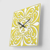 Marokkaanse tegel - mosterdgeel en wit vierkante klok (Hoek)