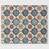  Marokkaanse Tegel Patroon#3 Blauw Goud ID1078 Cadeaupapier (Vlak)