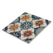 Marokkaanse Tegel Patroon#3 Blauw Goud ID1078 Tegeltje (Zijkant)