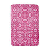 Marokkaanse Tegel Patroon, Fuchsia en Pastel Pink Badmat (Voorkant Verticaal)