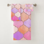 Marokkaanse Tegel Pattern Bath Towel Set Bad Handdoek (Insitu)