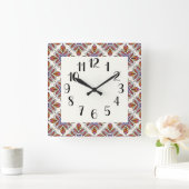 Marokkaanse Tegel print Vierkante Klok (Huis)