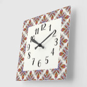 Marokkaanse Tegel print Vierkante Klok (Hoek)