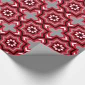Marokkaanse Tegel, rood, grijs / grijs, zwart en w Cadeaupapier (Hoek)