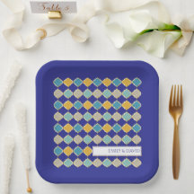 Marokkaanse Tegel Royal Blue Golden Arab bruiloft