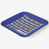 Marokkaanse Tegel Royal Blue Golden Arab bruiloft Papieren Bordje (Gebogen)