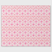 Marokkaanse tegel roze en rode waterverf cadeaupapier (Vlak)