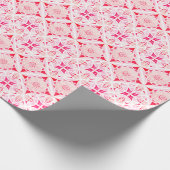 Marokkaanse tegel roze en rode waterverf cadeaupapier (Hoek)