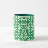 Marokkaanse tegel - smaragd en lichtgroen mok (Midden)