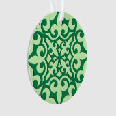 Marokkaanse tegel - smaragd en lichtgroen ornament (voorkant)
