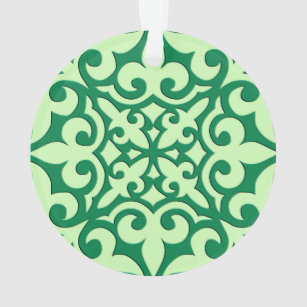 Marokkaanse tegel - smaragd en lichtgroen ornament