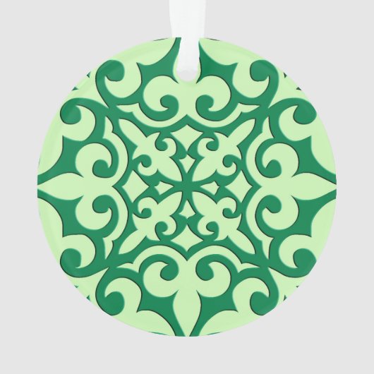 Marokkaanse tegel - smaragd en lichtgroen ornament (achterkant)