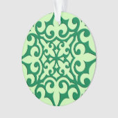 Marokkaanse tegel - smaragd en lichtgroen ornament (voorkant)