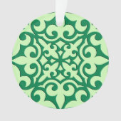 Marokkaanse tegel - smaragd en lichtgroen ornament (voorkant)