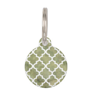 Marokkaanse Tegel Trellis Pattern over Moss Green  Huisdierpenning