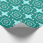 Marokkaanse Tegel, Turquoise, Blauwgroen, Aqua en Cadeaupapier (Hoek)