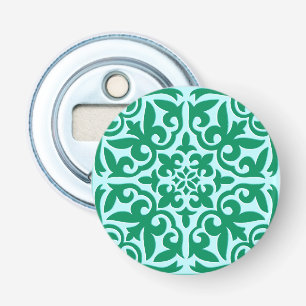 Marokkaanse tegel - turquoise en aqua button flesopener