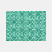 Marokkaanse tegel - turquoise en aqua fleece deken (Voorkant (Horizontaal))