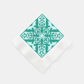 Marokkaanse tegel - turquoise en aqua servet (Hoek)