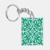 Marokkaanse tegel - turquoise en aqua sleutelhanger (Voorkant Links)
