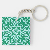Marokkaanse tegel - turquoise en aqua sleutelhanger (Achterkant)