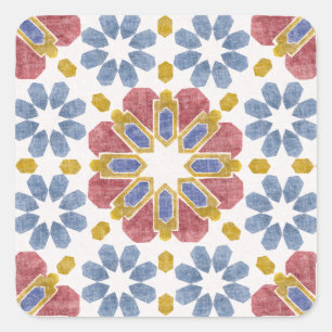 Marokkaanse tegel vierkante sticker