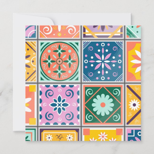 Marokkaanse Tegel Wall Art | Blauw & Geel Zellij (Voorkant)