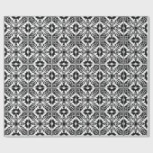 Marokkaanse tegel - wit met zwarte achtergrond cadeaupapier (Vlak)