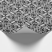 Marokkaanse tegel - wit met zwarte achtergrond cadeaupapier (Hoek)