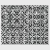 Marokkaanse tegel - wit met zwarte achtergrond cadeaupapier (Vlak)