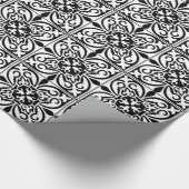 Marokkaanse tegel - wit met zwarte achtergrond cadeaupapier (Hoek)