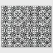 Marokkaanse tegel - wit met zwarte achtergrond cadeaupapier (Vlak)