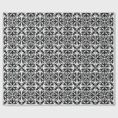 Marokkaanse tegel - wit met zwarte achtergrond cadeaupapier (Vlak)