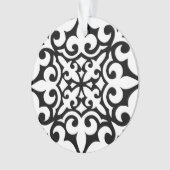 Marokkaanse tegel - wit met zwarte achtergrond ornament (voorkant)