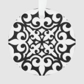 Marokkaanse tegel - wit met zwarte achtergrond ornament (voorkant)