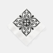 Marokkaanse tegel - wit met zwarte achtergrond servetten (Hoek)