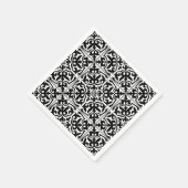 Marokkaanse tegel - wit met zwarte achtergrond servetten (Hoek)