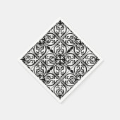 Marokkaanse tegel - wit met zwarte achtergrond servetten (Hoek)