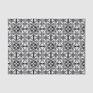 Marokkaanse tegel - wit met zwarte achtergrond tissuepapier