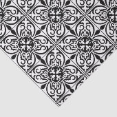 Marokkaanse tegel - wit met zwarte achtergrond tissuepapier (Detail)