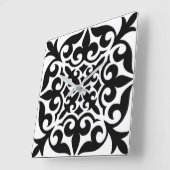 Marokkaanse tegel - wit met zwarte achtergrond vierkante klok (Hoek)